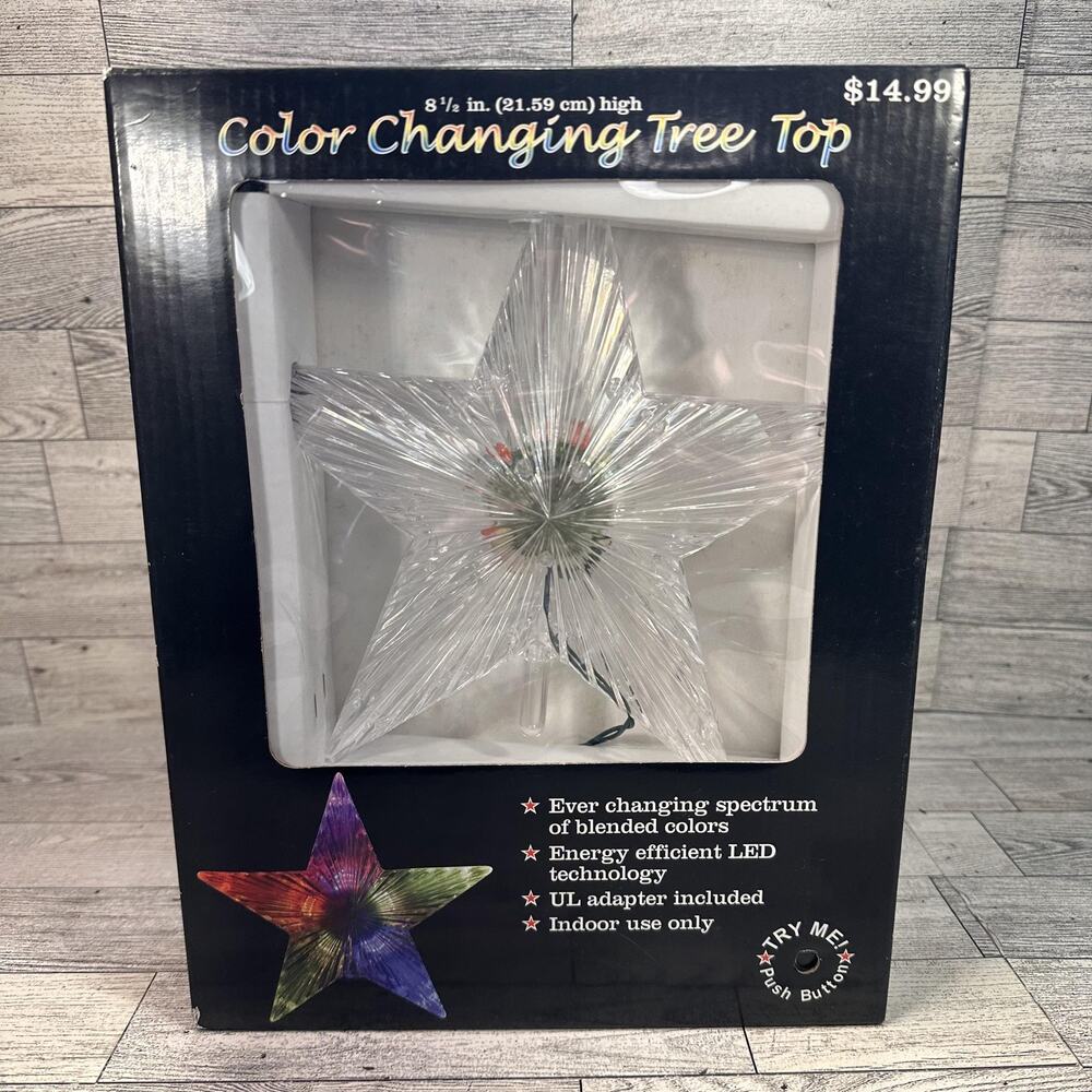 Bradford Novelty Color Changing Tree Top LED Star 8.5 In Christmas Light Up